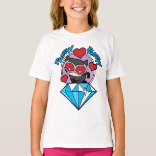 Camiseta Chibi Catwoman sentada encima del Diamante grande