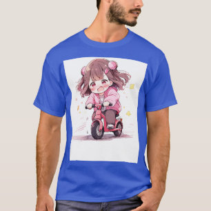 Camiseta Chibi chica monta en bicicleta