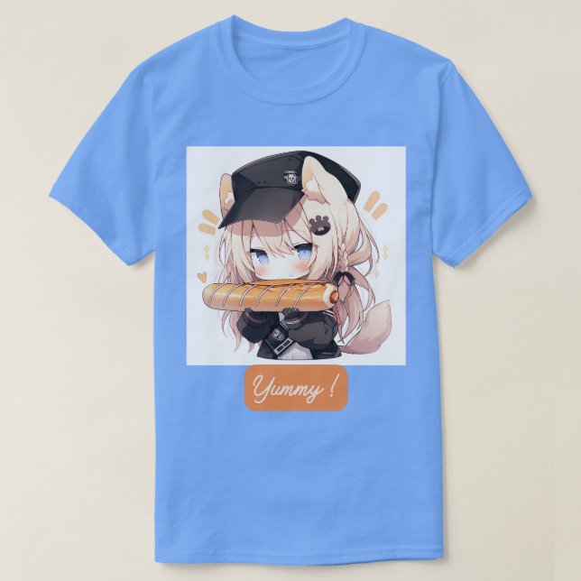 Camiseta Chibi come Perro caliente (Diseño del anverso)
