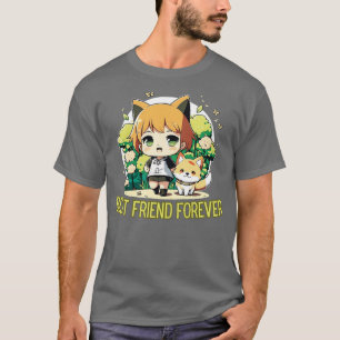 Camiseta Chibi Companions Chica y Shiba Inu en estilo