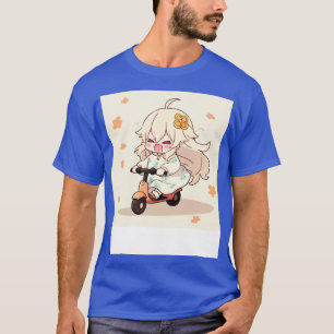 Camiseta Chibi Cute Chica Ride Scooter