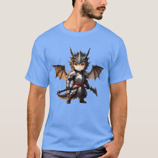 Camiseta Chibi dragonwarrior Front Pose en armadura complet