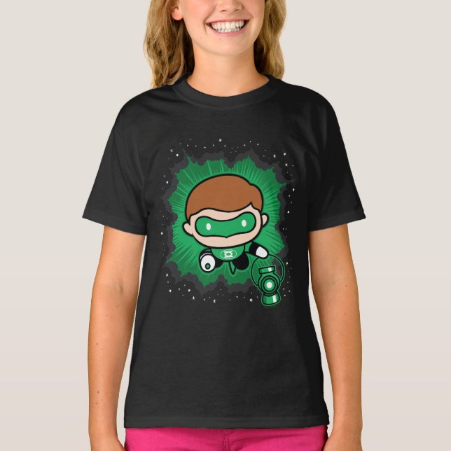 Camiseta Chibi Green Lantern Flying Through Space (Anverso)