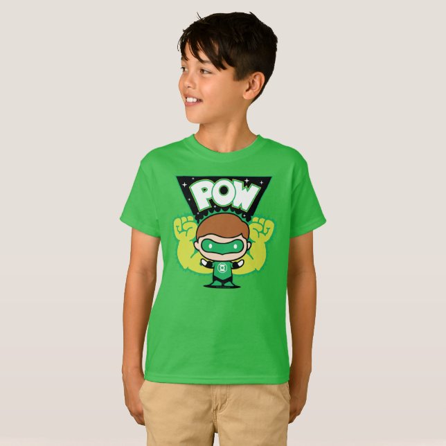 Camiseta Chibi Green Lantern Formando puños gigantes (Anverso completo)
