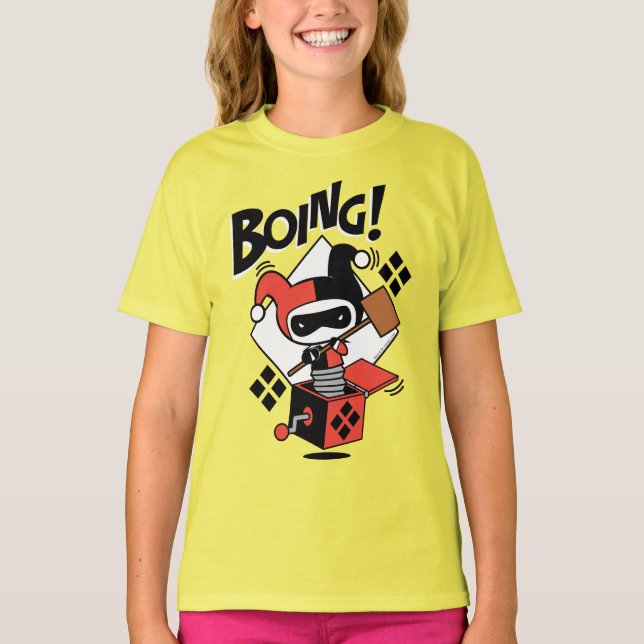 Camiseta Chibi Harley-Quinn-In-A-Box Con Martillo (Anverso)