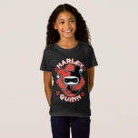 Camiseta Chibi Harley Quinn Splits<br><div class="desc">Echa un vistazo a Chibi Harley Quinn mientras hace las divisiones delante de un fondo de diamante de polka rojo con su nombre escrito a su alrededor.</div>