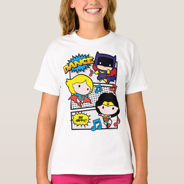 Camiseta Chibi Heroes Dancing (Anverso)