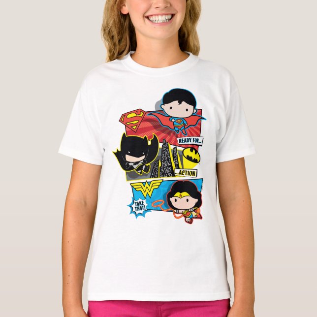 Camiseta Chibi Heroes Ready For Action! (Anverso)