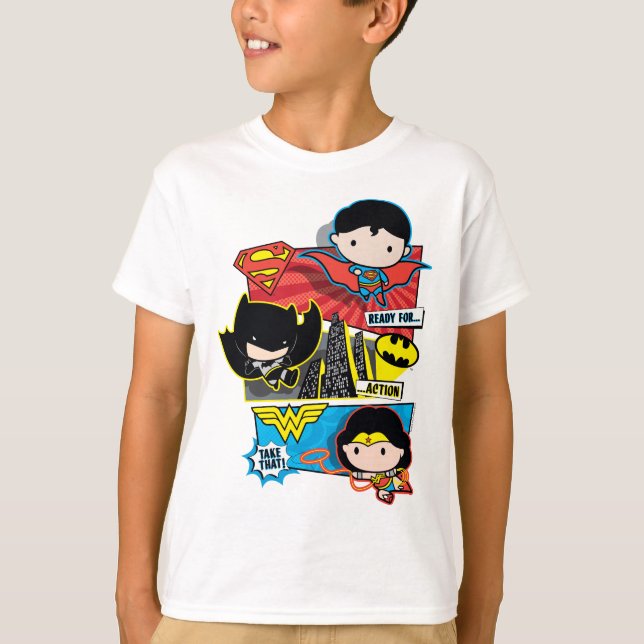 Camiseta Chibi Heroes Ready For Action! (Anverso)