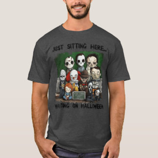 Camiseta Chibi Horror Acaba De Estar Esperando En Hallowee
