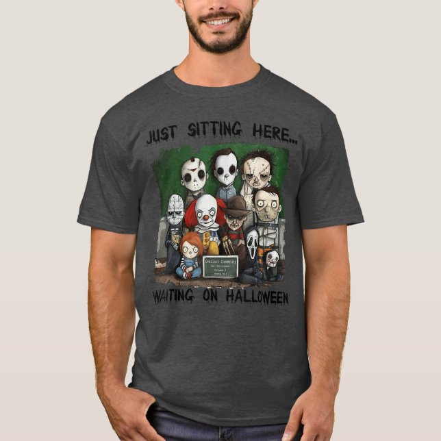 Camiseta Chibi Horror Acaba De Estar Esperando En Hallowee (Anverso)