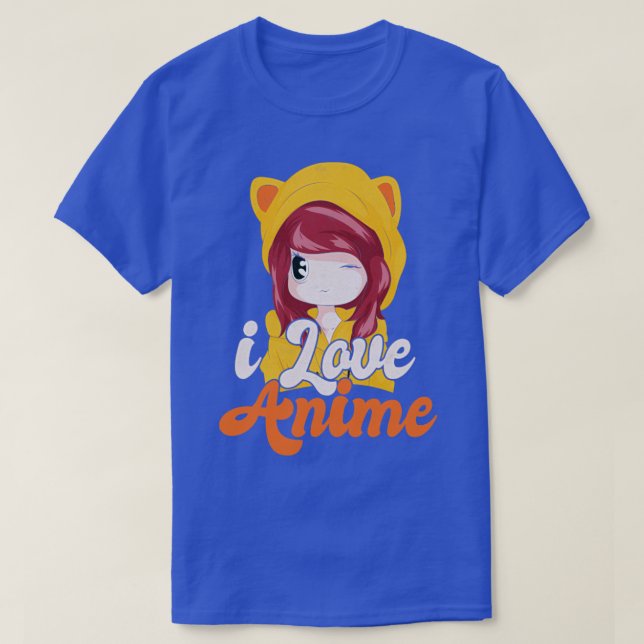 Camiseta Chibi I Love Anime (Diseño del anverso)