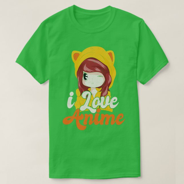 Camiseta Chibi I Love Anime (Diseño del anverso)