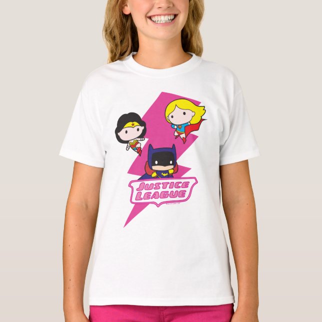 Camiseta Chibi Justice League Pink Lightning (Anverso)