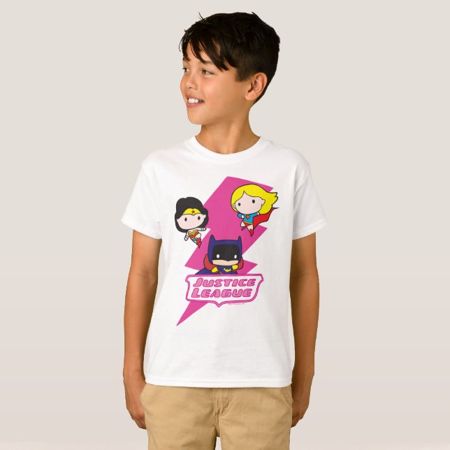 Camiseta Chibi Justice League Pink Lightning (Anverso completo)