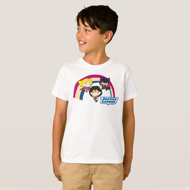 Camiseta Chibi Justice League Rainbow (Anverso completo)