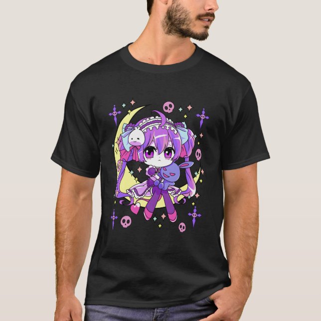 Camiseta Chibi Kawaii Anime Pastel Gótico Para (Anverso)