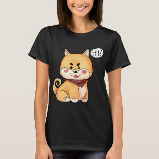 Camiseta Chibi Kawaii Shiba Inu Dog Say Hi