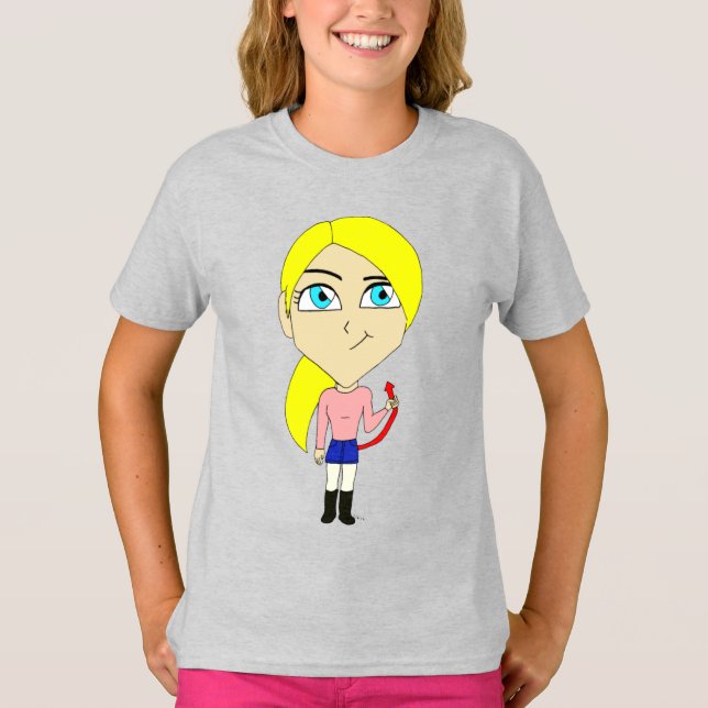 Camiseta chibi "mal" chica (Anverso)