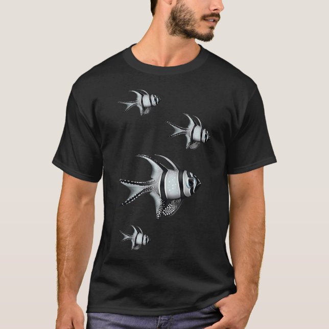 Camiseta Chibi Mosasaur y tiburón (Anverso)