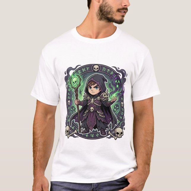 Camiseta Chibi Necromancer Dark Mage Way of the Sorcerer  (Anverso)