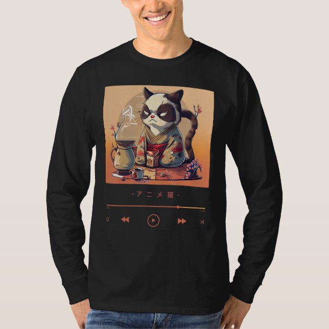 Camiseta Chibi Neko in Traditional Kimono Attire (Anverso)