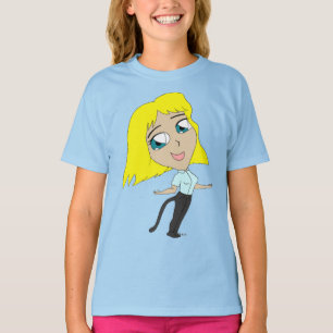 Camiseta chibi niña con cola