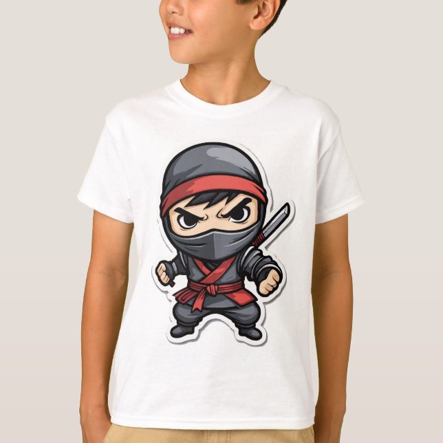 Camiseta Chibi Ninja Warrior Personalizado - Artes marciale (Anverso)