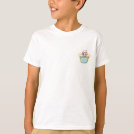 Camiseta Chibi Niño de Pelo Blanco en una Tina Azul para Ni