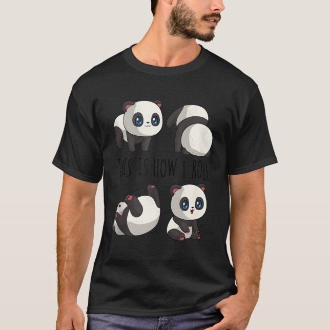 Camiseta Chibi Panda Para Oso Pequeño Panda Panda (Anverso)