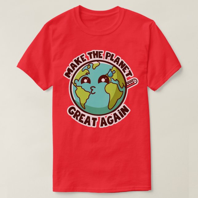Camiseta Chibi planet ecología de humor (Diseño del anverso)