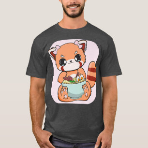 Camiseta Chibi Red Panda Ramen I Love Ramen Japanese Noodle
