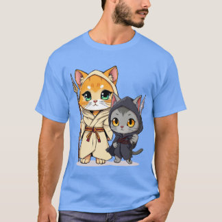 Camiseta Chibi Style Medieval Cats with Spears