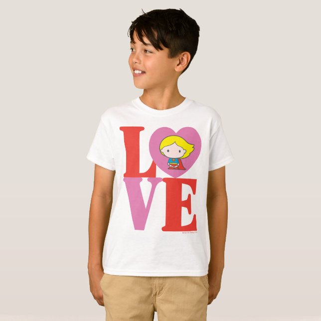 Camiseta Chibi Supergirl LOVE (Anverso completo)