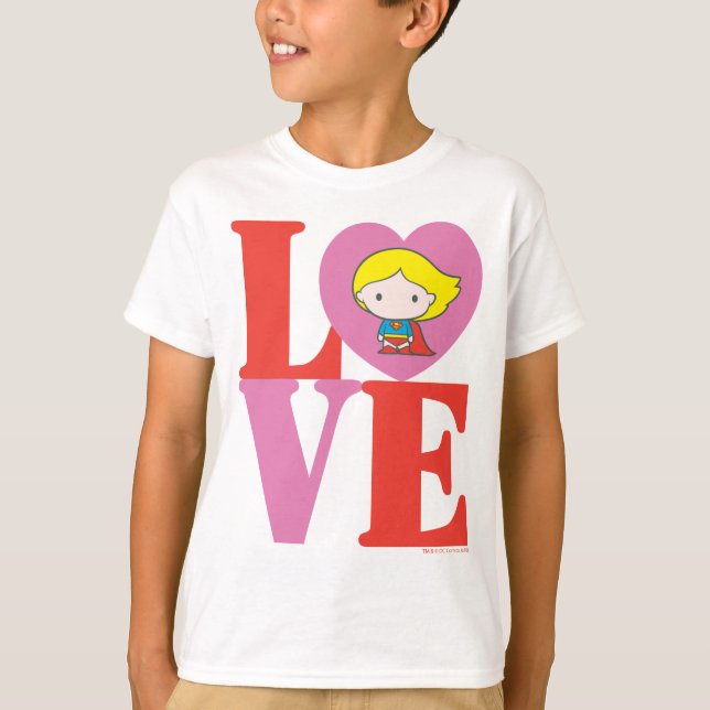 Camiseta Chibi Supergirl LOVE (Anverso)