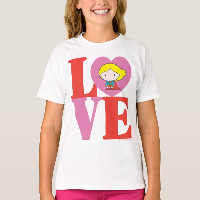 Camiseta Chibi Supergirl LOVE (Anverso)