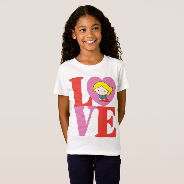 Camiseta Chibi Supergirl LOVE (Anverso completo)