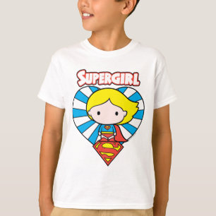 Camiseta Chibi Supergirl Starburst Heart and Logo