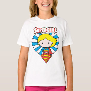 Camiseta Chibi Supergirl Starburst Heart and Logo