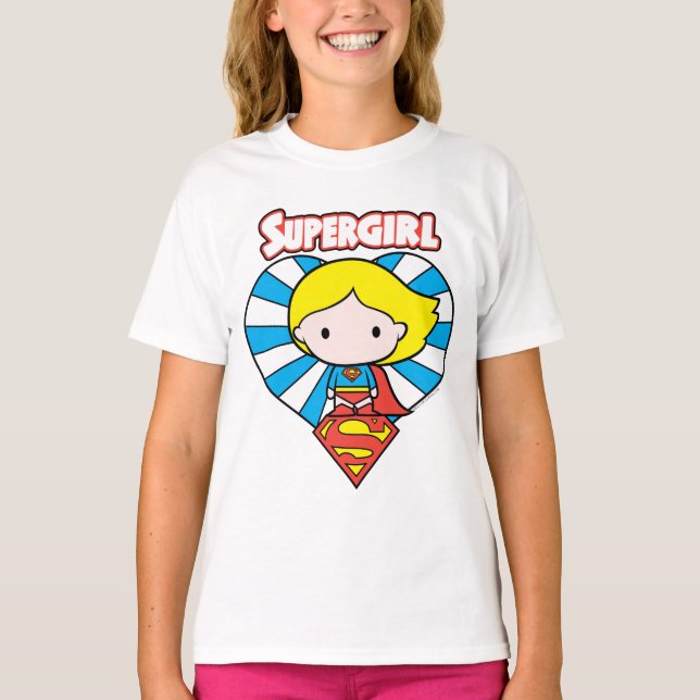 Camiseta Chibi Supergirl Starburst Heart and Logo (Anverso)