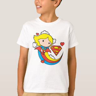 Camiseta Chibi Supergirl Volando Arcoiris