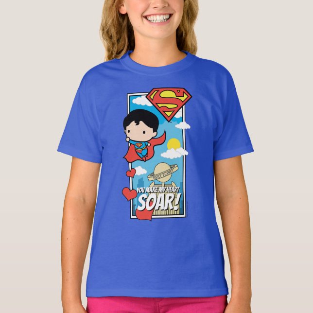 Camiseta Chibi Superman - Tu haces que mi corazón se eleve  (Anverso)