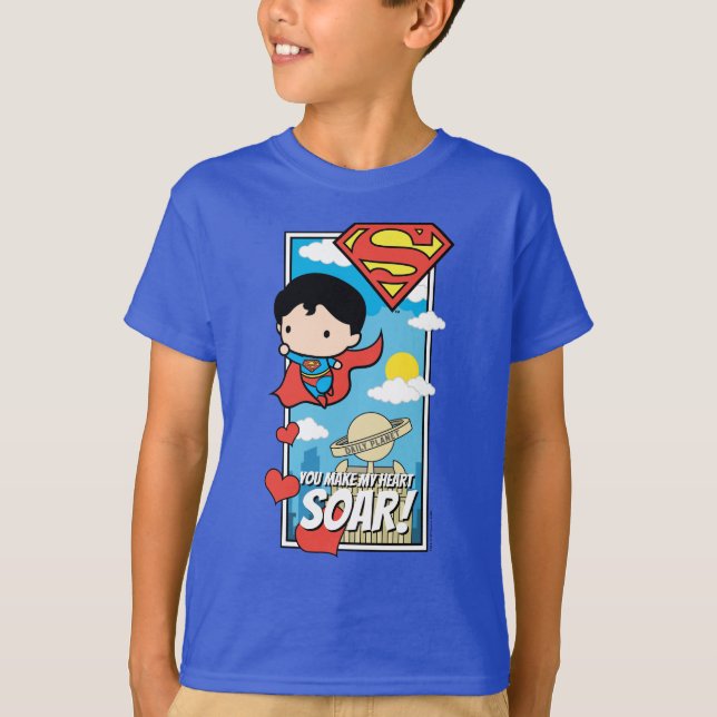 Camiseta Chibi Superman - Tu haces que mi corazón se eleve  (Anverso)