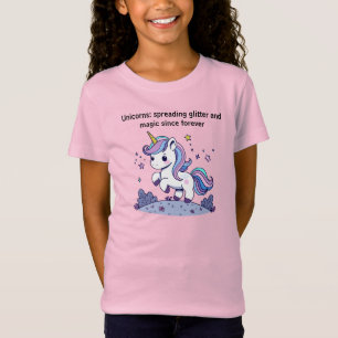 Camiseta Chibi Unicornio Esparciendo Brillo y Magia