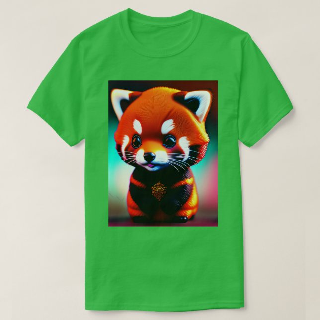 Camiseta ChibiChibi Panda Rojo Fluffy (Diseño del anverso)