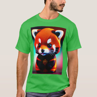 Camiseta ChibiChibi Panda Rojo Fluffy
