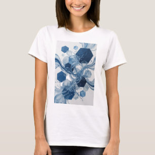 Camiseta Chic Blue con Declaración de Arte ABSTRAC