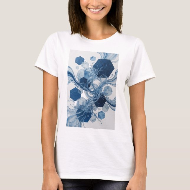 Camiseta Chic Blue con Declaración de Arte ABSTRAC (Anverso)