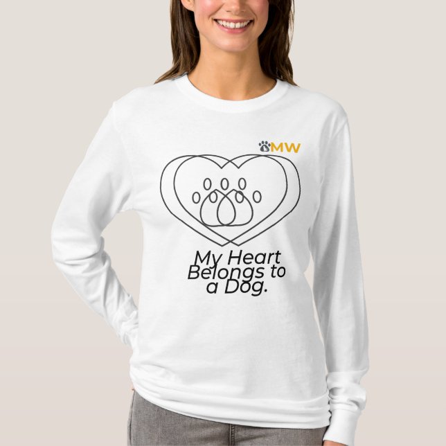 Camiseta Chic Double Heart Long-Sleeve Shirt for Dog Moms a (Anverso)