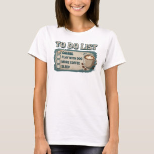 Camiseta Chic Gold CAFE JUEGA CON PERRO Impresión Artística